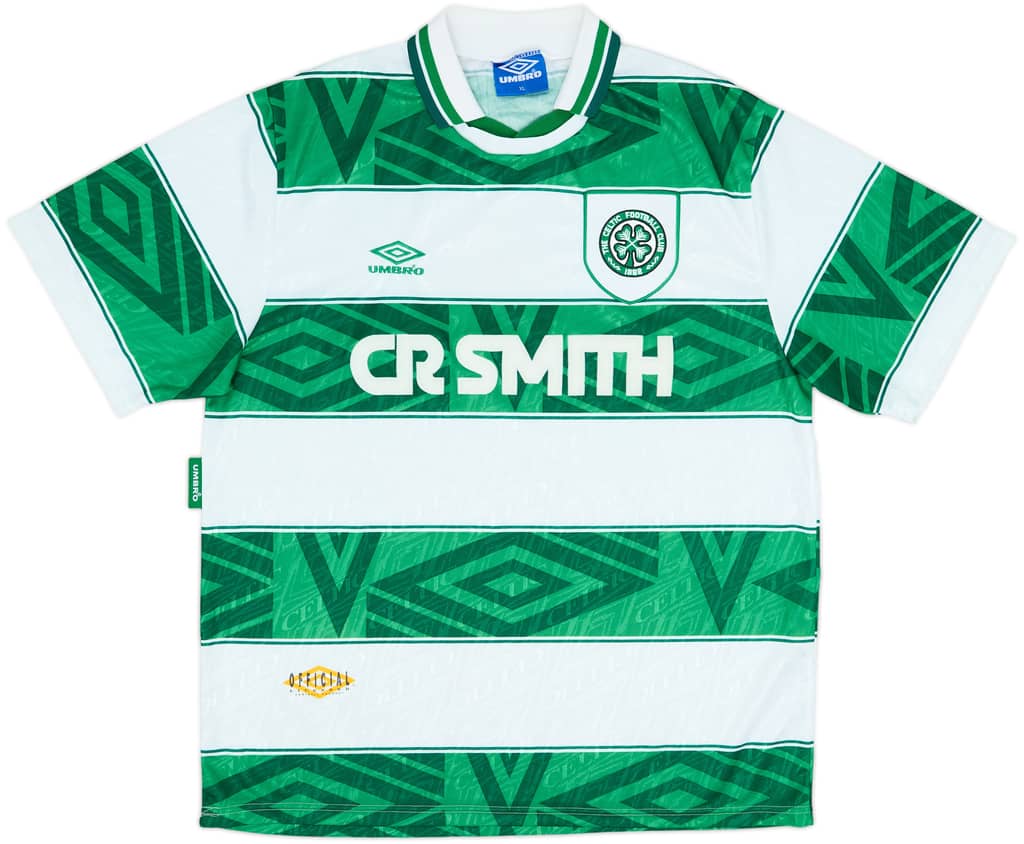 1993-95 Celtic Home Shirt - 9/10 - (XL)