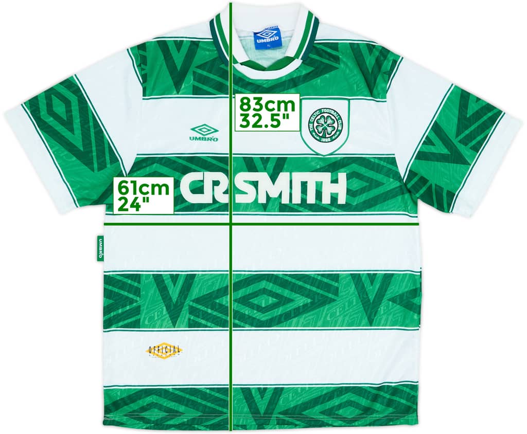 1993-95 Celtic Home Shirt - 9/10 - (XL)