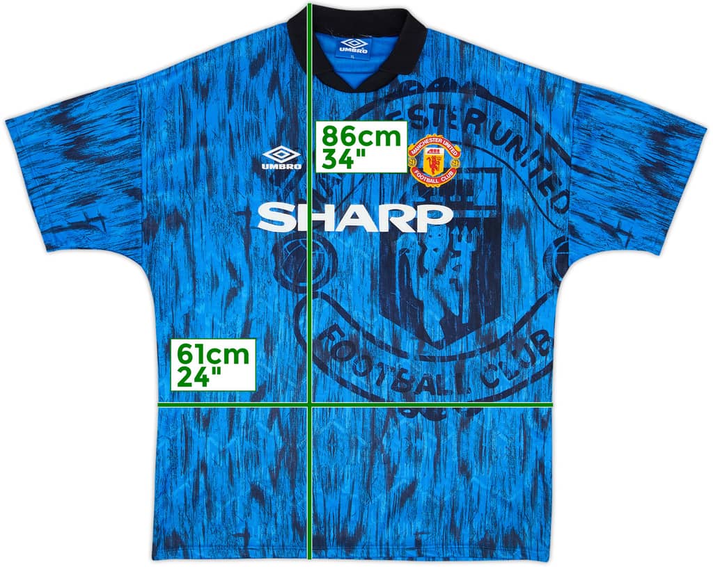 1992-93 Manchester United Away Shirt - 8/10 - (XL)