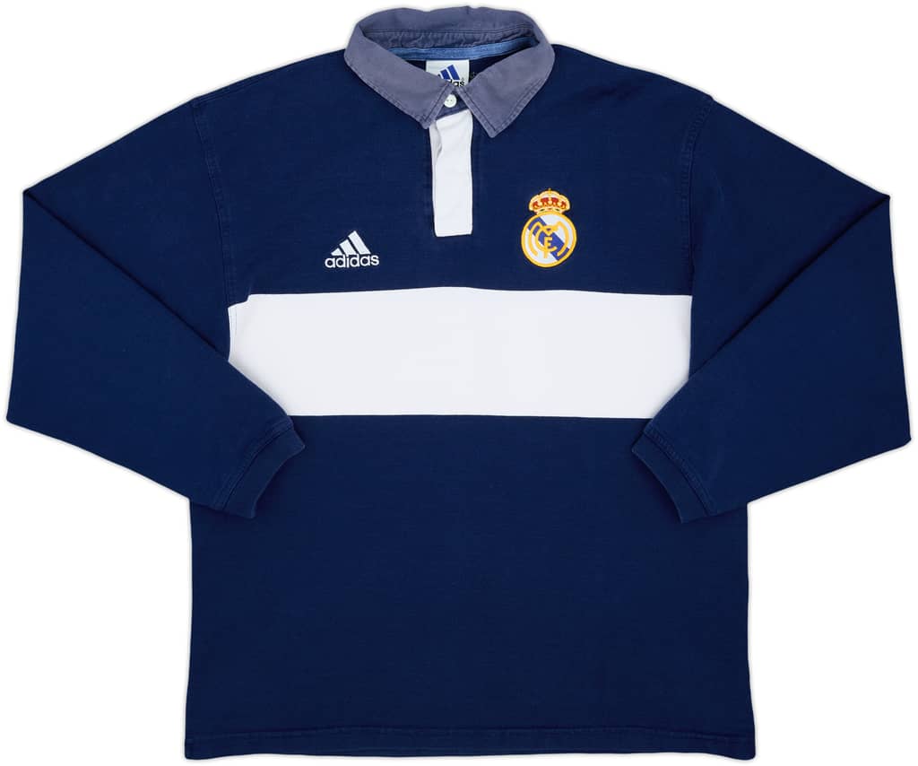 2000-01 Real Madrid adidas Polo L/S Shirt - 6/10 - (L)