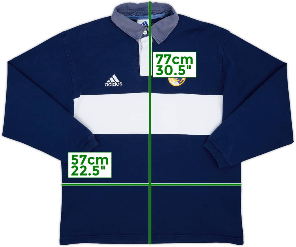 2000-01 Real Madrid adidas Polo L/S Shirt - 6/10 - (L)