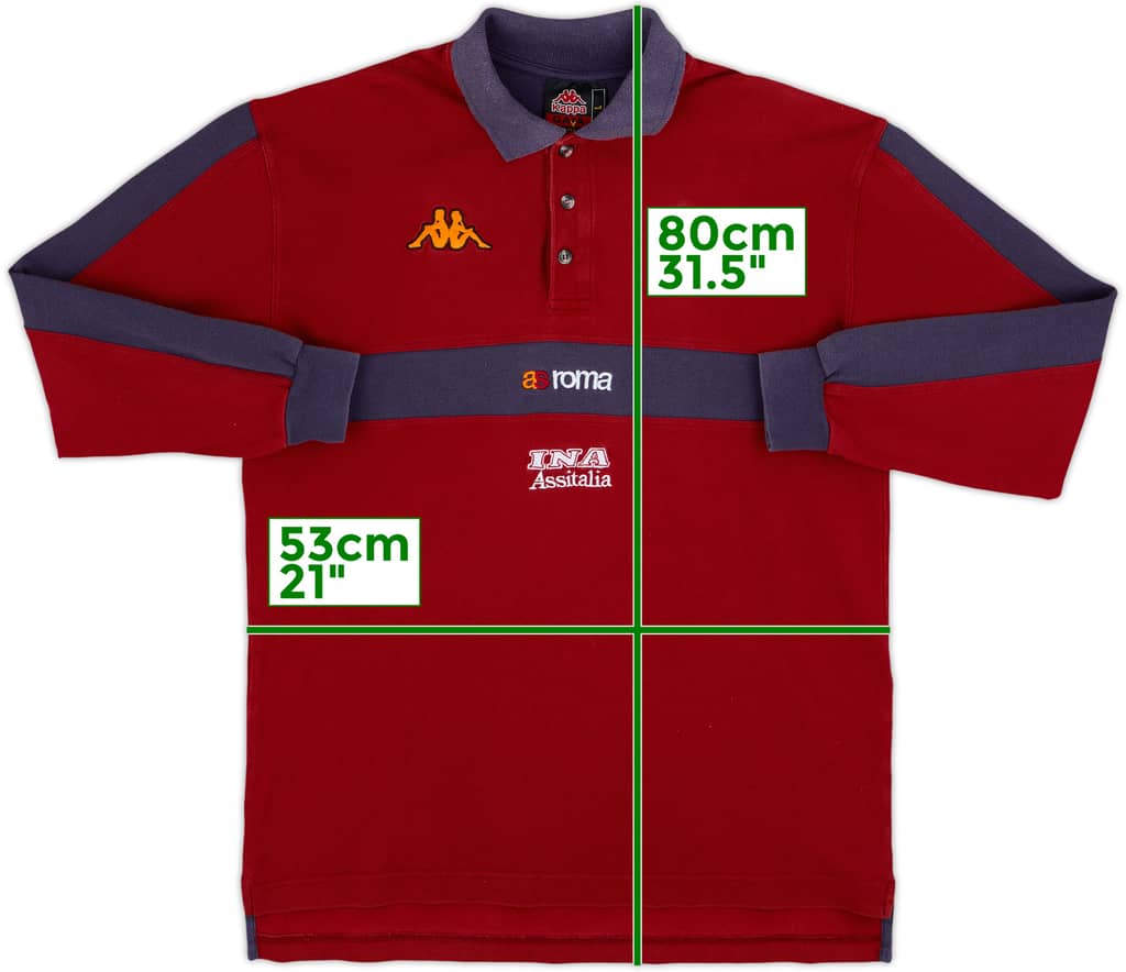 2000-01 Roma Kappa Polo L/S Shirt - 7/10 - (L)