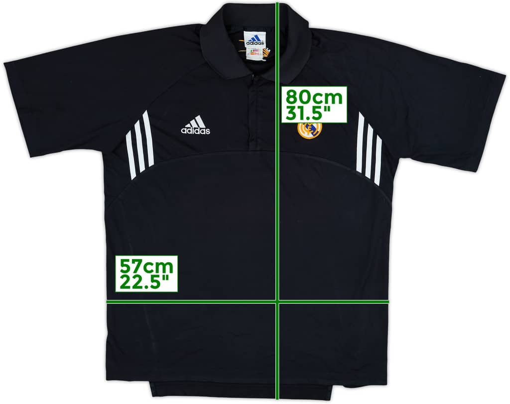 2002-03 Real Madrid adidas 1/4 Zip Polo Shirt - 8/10 - (M/L)