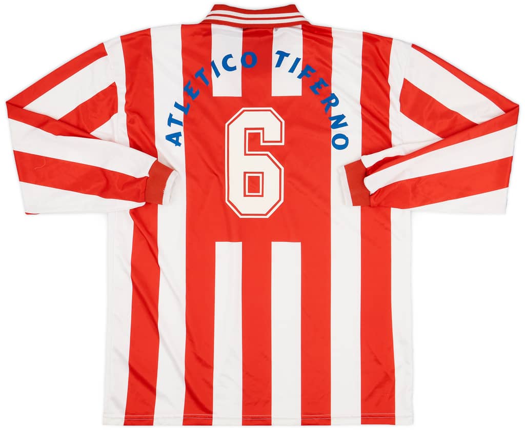 1990s Atletico Tiferno Home L/S Shirt #6 - 9/10 - (XXL)