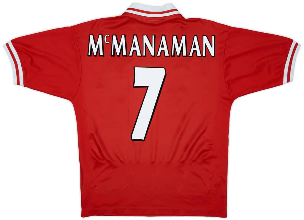 1996-98 Liverpool Home Shirt McManaman #7 - 6/10 - (M)