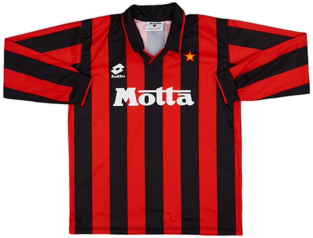 1994-95 AC Milan Home L/S Shirt - 8/10 - (L)