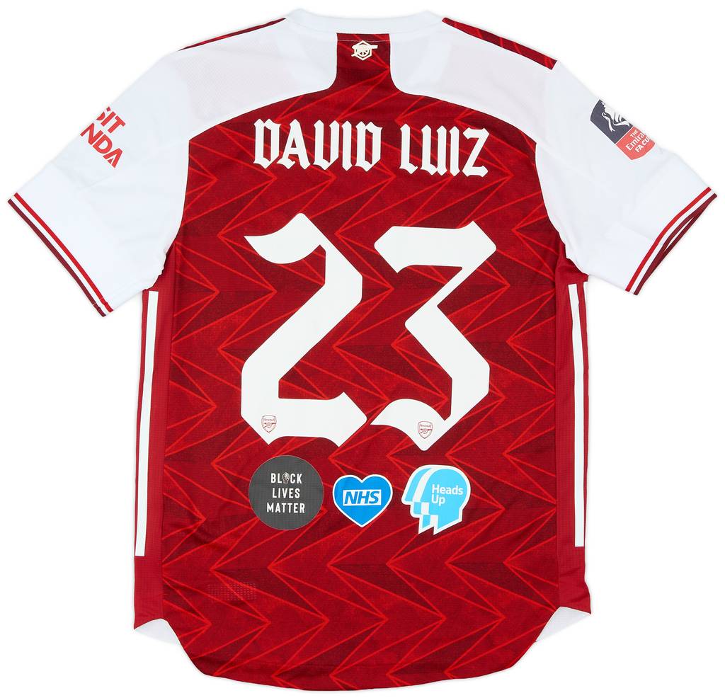 2020 Arsenal Match Issue FA Cup Final Home Shirt David Luiz #23