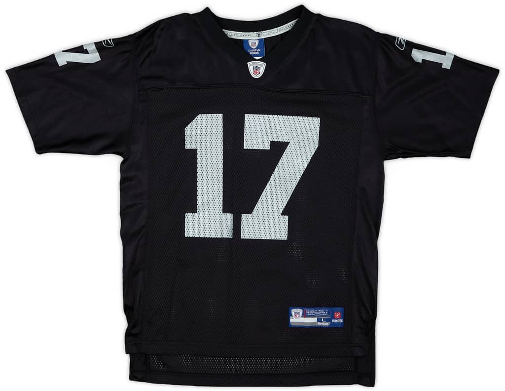 2008 Oakland Raiders Walker #17 Reebok On Field Home Jersey - 9/10 - (L.Boys)