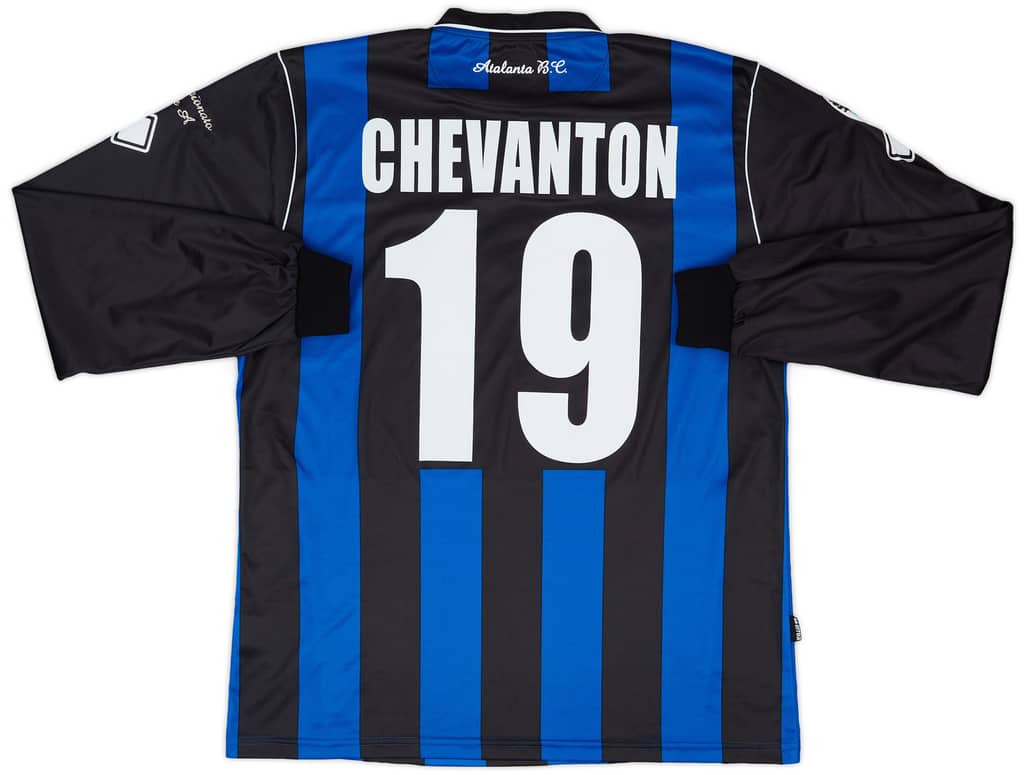 2009-10 Atalanta Match Issue Home L/S Shirt Chevanton #19