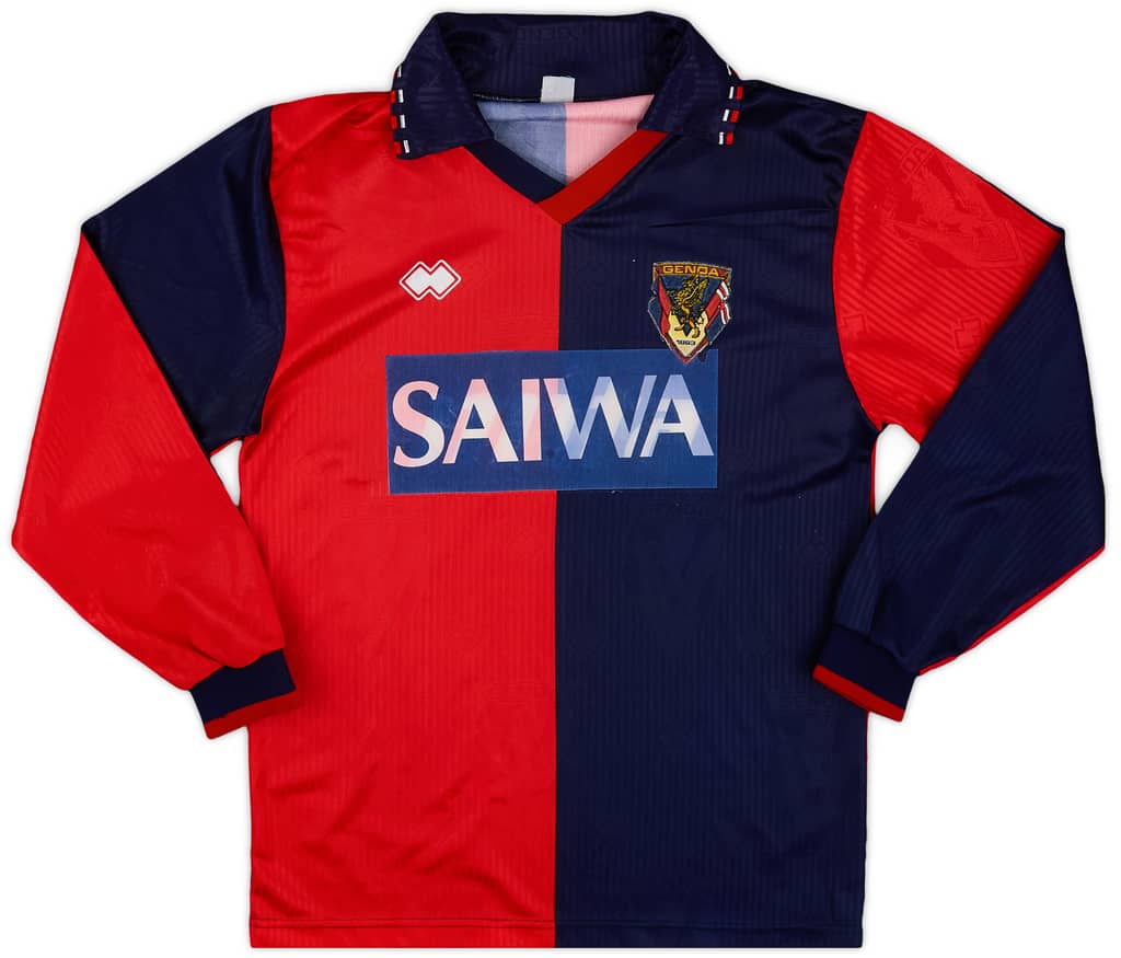 1991-92 Genoa Home L/S Shirt #9 - 6/10 - (S)