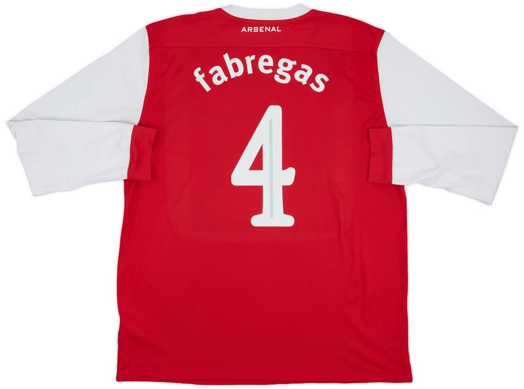 2010-11 Arsenal Home L/S Shirt Fabregas #4 - 9/10 - (XL)