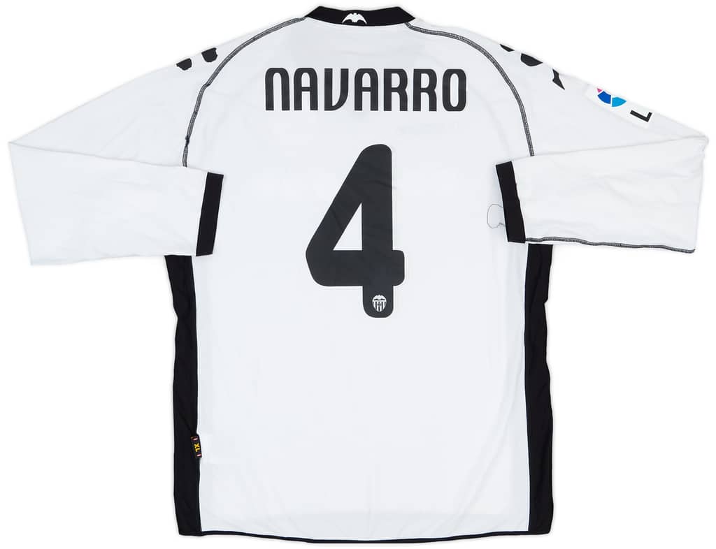 2010-11 Valencia Player Issue Home L/S Shirt Navarro #4