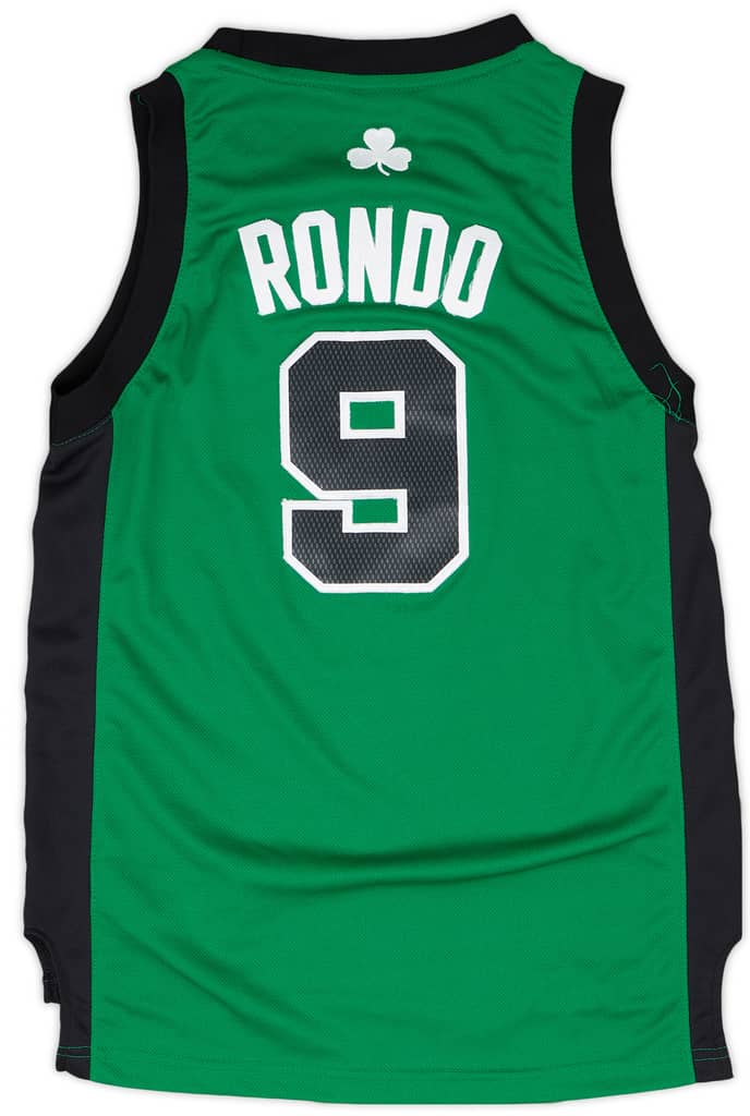 2010-13 Boston Celtics Rondo #9 adidas Swingman Alternate Jersey - 8/10 - (M.Boys)