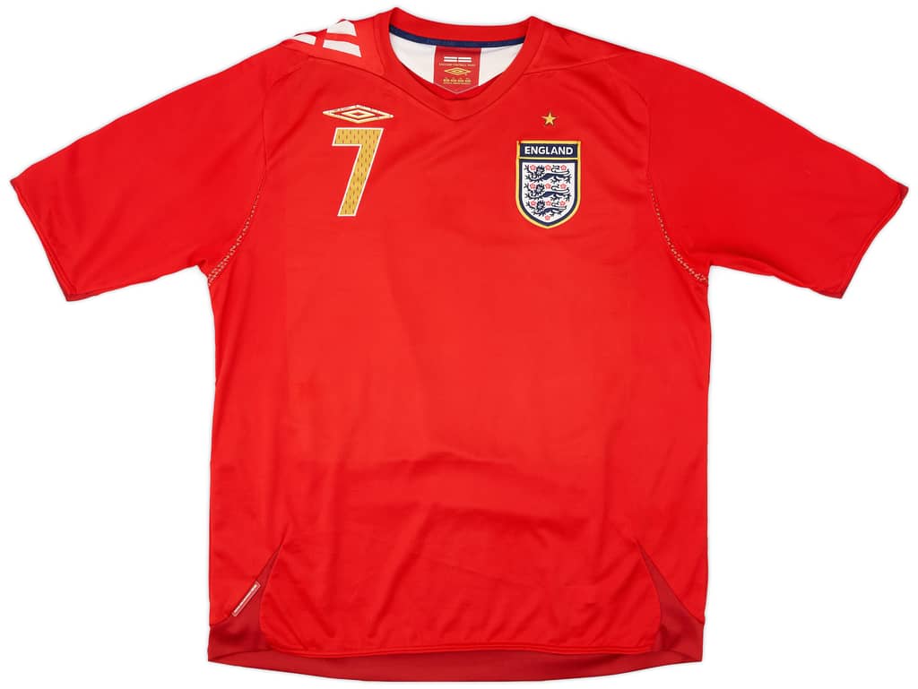 2006-08 England Away Shirt Beckham #7 - 6/10 - (XL)