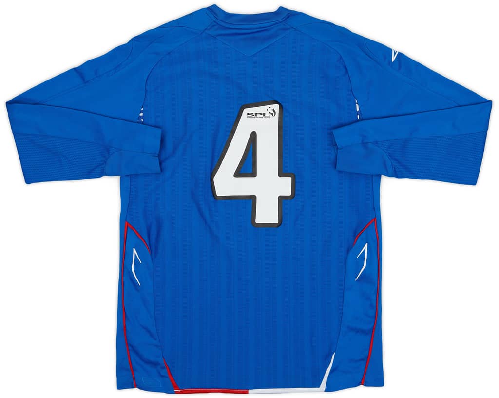 2007-08 Rangers Home L/S Shirt #4 - 8/10 - (XL.Boys)