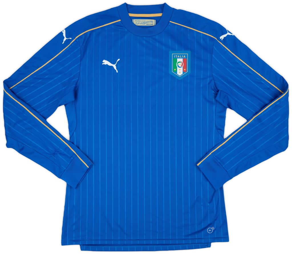 2016-17 Italy Player Issue Home L/S Shirt - 9/10 - (L)