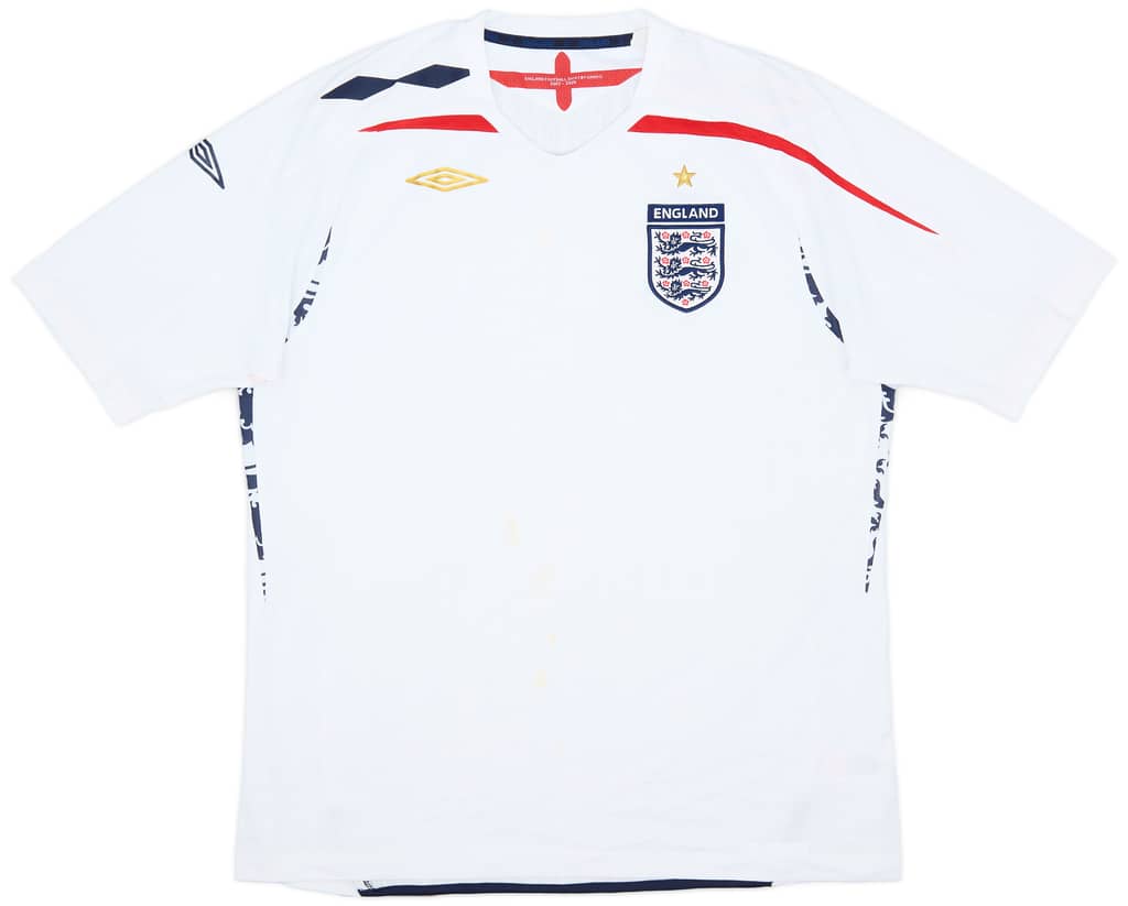 2007-09 England Home Shirt - 5/10 - (XL)