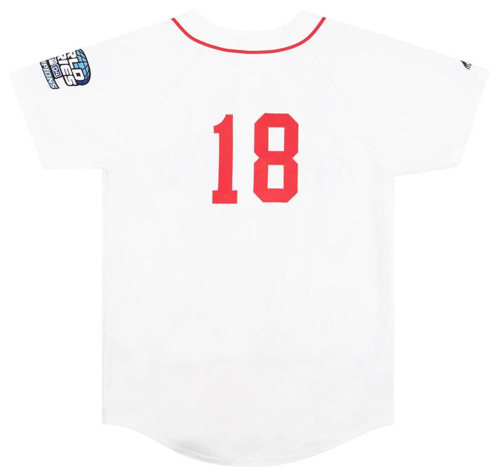 2004 Boston Red Sox Damon #18 Majestic Jersey (Home) Y