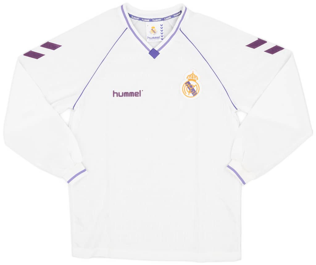 1990-91 Real Madrid Home L/S Shirt - 10/10 - (S)