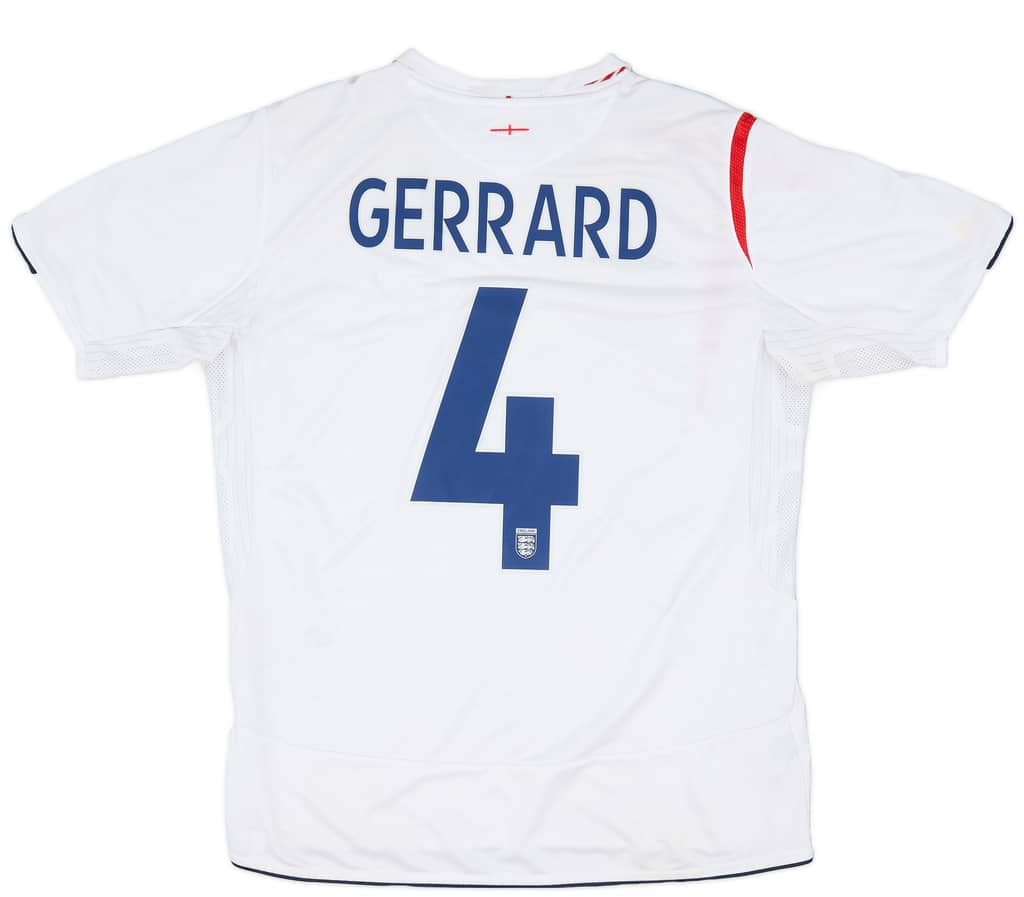 2005-07 England Home Shirt Gerrard #4 - 5/10 - (L)
