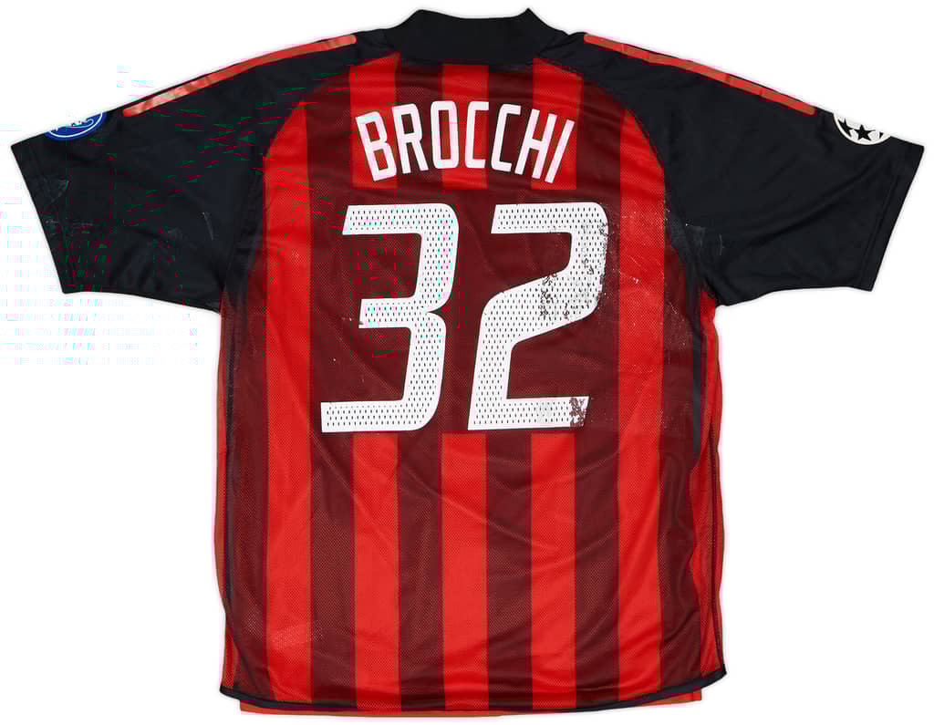 2002-03 AC Milan Match Worn Champions League Home Shirt Brocchi #32