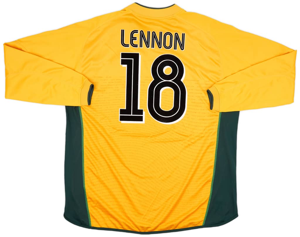 2002-03 Celtic Away L/S Shirt Lennon #18 - 9/10 - (XXL)
