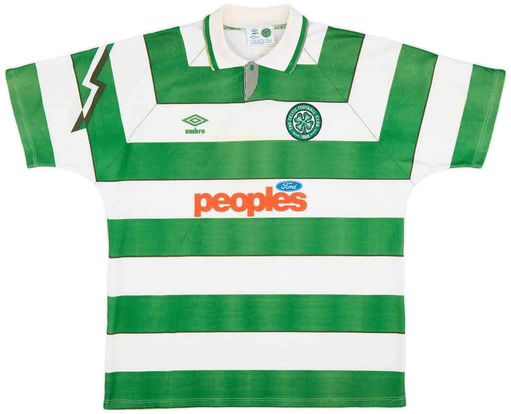 1991-92 Celtic Home Shirt - 9/10 - (XL)