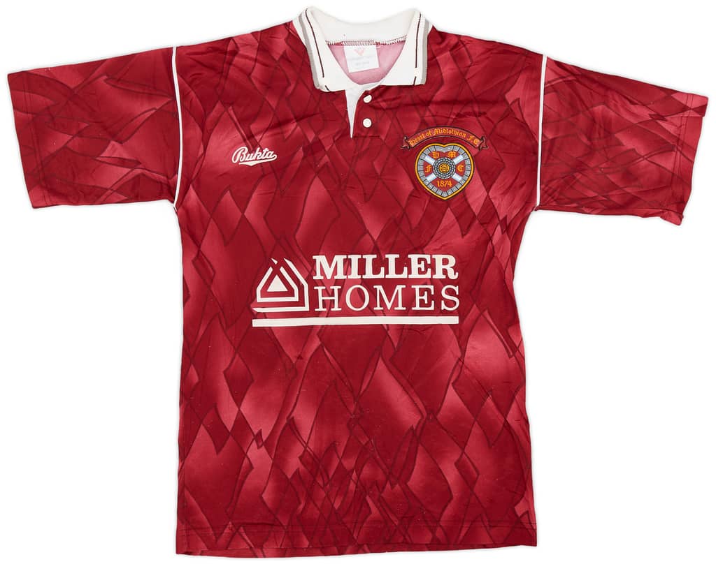1990-91 Hearts Home Shirt - 8/10 - (M.Boys)