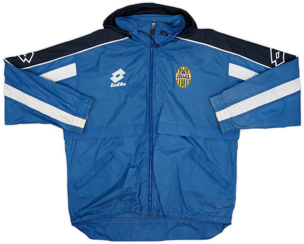 2001-02 Hellas Verona Lotto Hooded Rain Jacket - 9/10 - (L)
