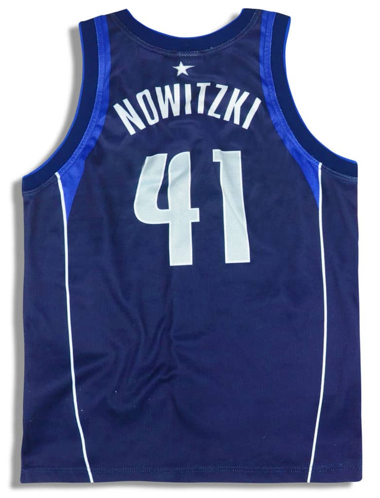 2001-10 Dallas Mavericks Nowitzki #41 Champion Jersey (Away) M