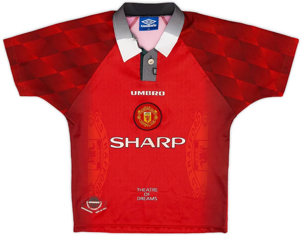 1996-98 Manchester United Home Shirt - 7/10 - (L.Boys)