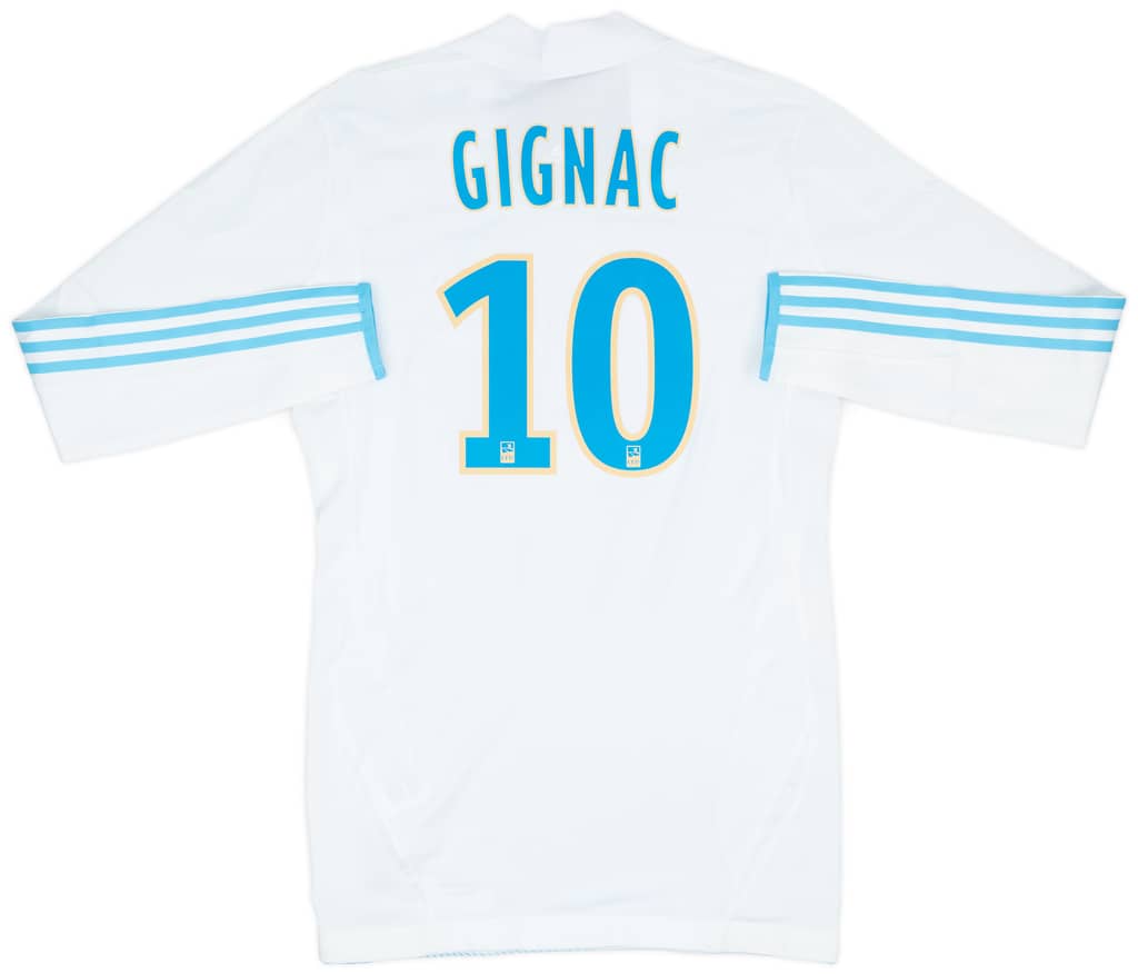 2011-12 Olympique Marseille Player Issue TechFit Home L/S Shirt Gignac #10 (XL)