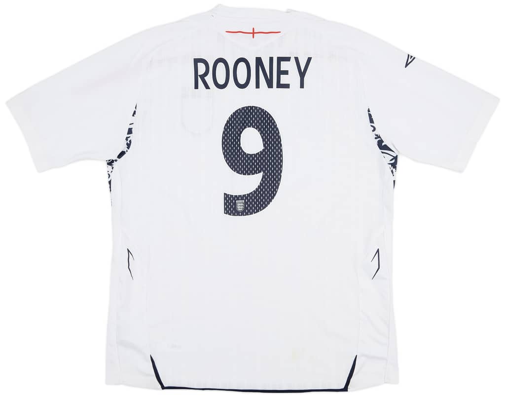 2007-09 England Home Shirt Rooney #9 - 6/10 - (XL)