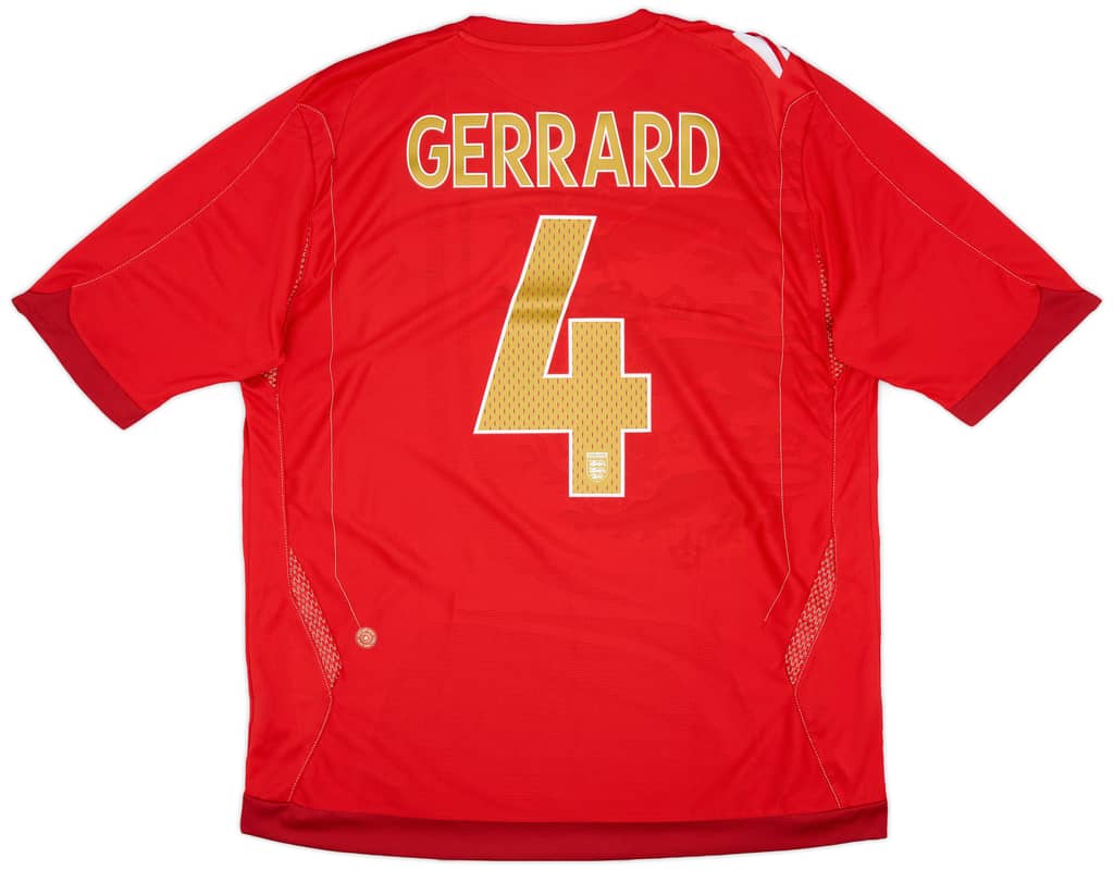 2006-08 England Away Shirt Gerrard #4 - 7/10 - (XL)