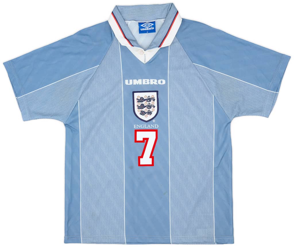 1996-97 England Away Shirt Beckham #7 - 8/10 - (M)