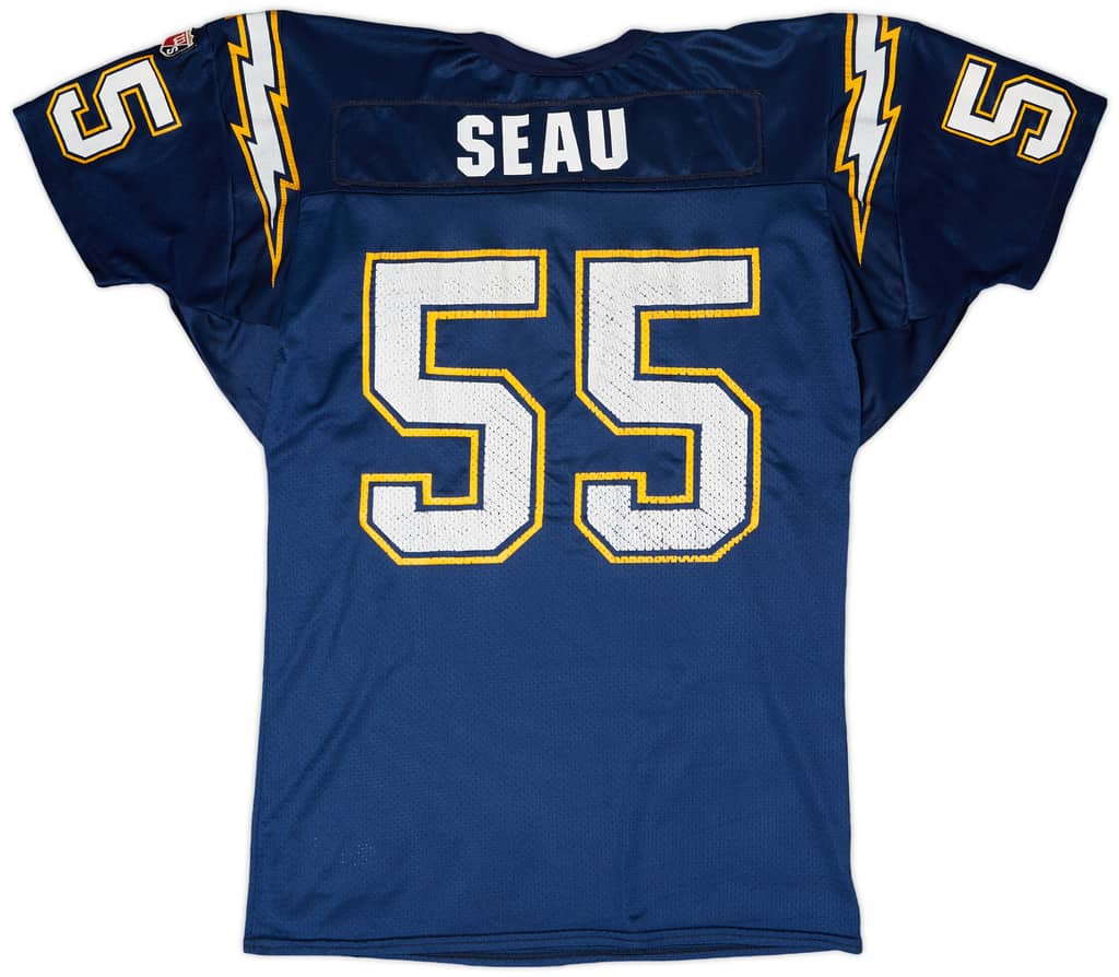 1992-97 San Diego Chargers Seau #55 Wilson Home Jersey - 6/10 - (L)
