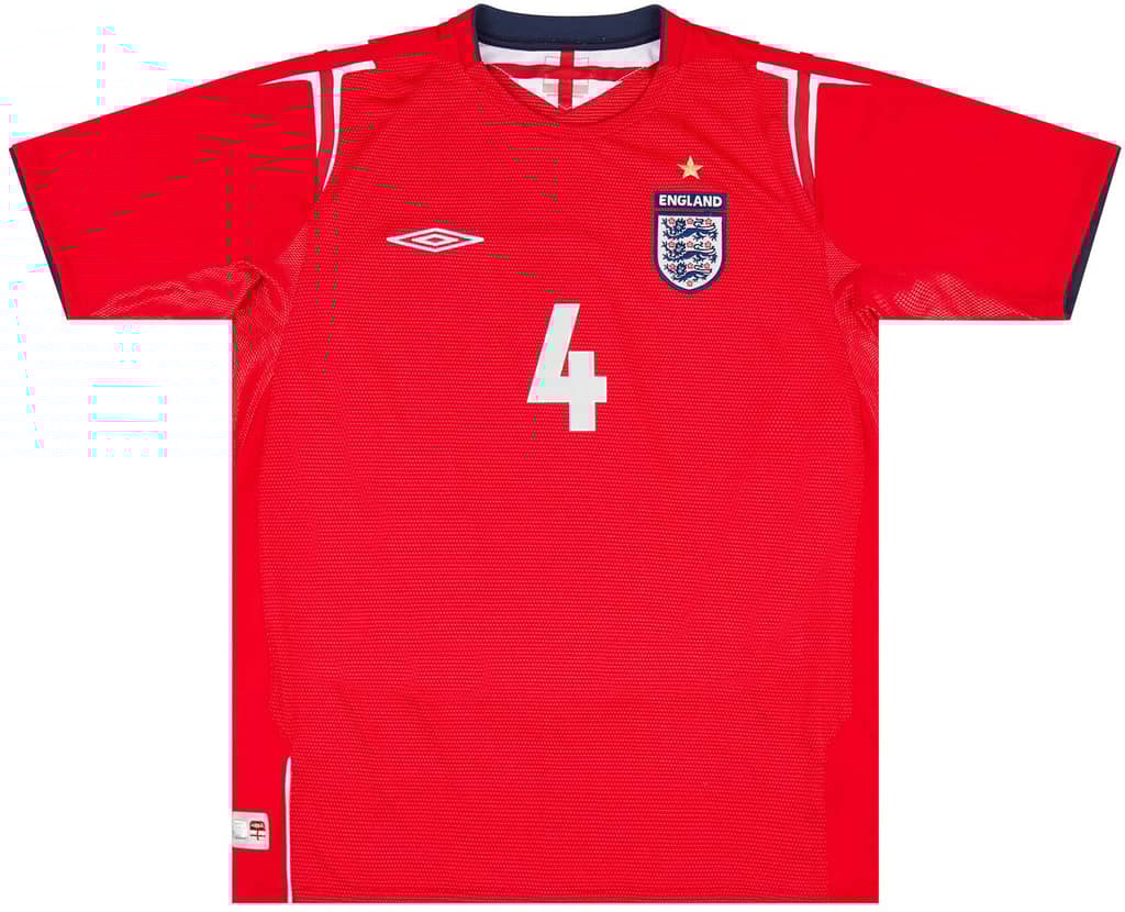 2004-06 England Away Shirt Gerrard #4 - 6/10 - (S)