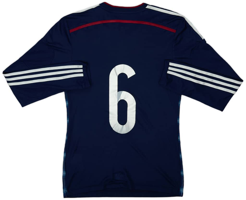 2014-15 Scotland Player Issue Home L/S Shirt #6 - 9/10 - (S)