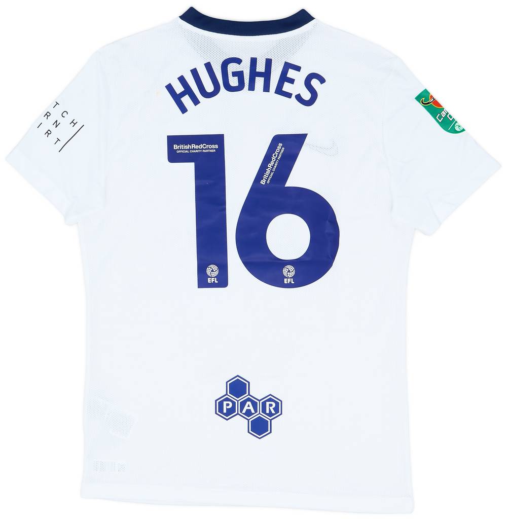 2022-23 Preston North End Match Issue Carabao Cup Home Shirt Hughes #16