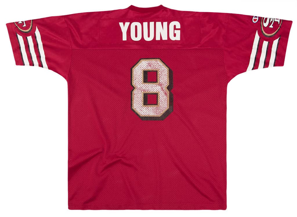 1996-98 San Francisco 49ers Young #8 Champion Jersey (Home) XL