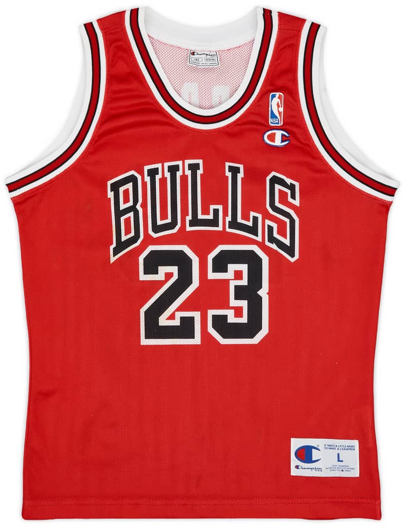 1991-98 Chicago Bulls Jordan #23 Champion Away Jersey - 7/10 - (L.Boys)
