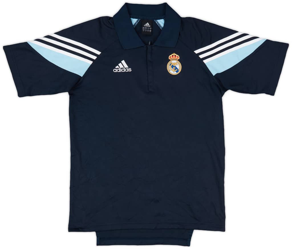 2003-04 Real Madrid adidas 1/4 Zip Polo Shirt - 9/10 - (S)