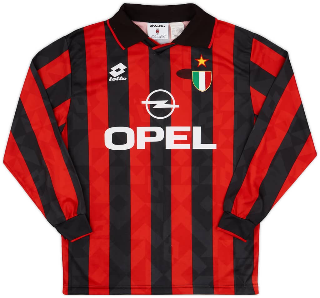 1994-95 AC Milan Home L/S Shirt - 8/10 - (M)