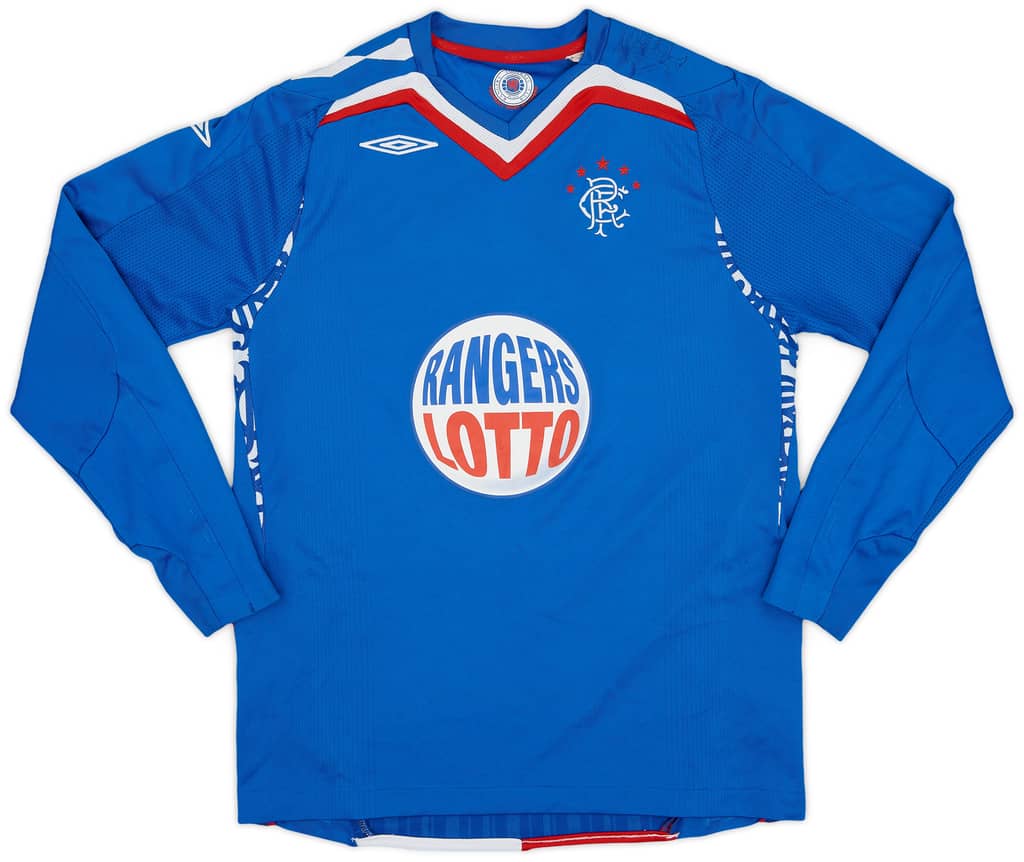 2007-08 Rangers Home L/S Shirt #4 - 8/10 - (XL.Boys)