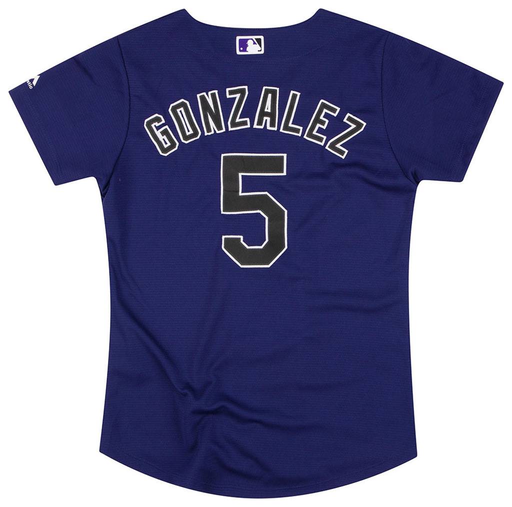 2012-16 Colorado Rockies Gonzalez #5 Majestic Cool-Base Jersey (Alternate) Womens (S)
