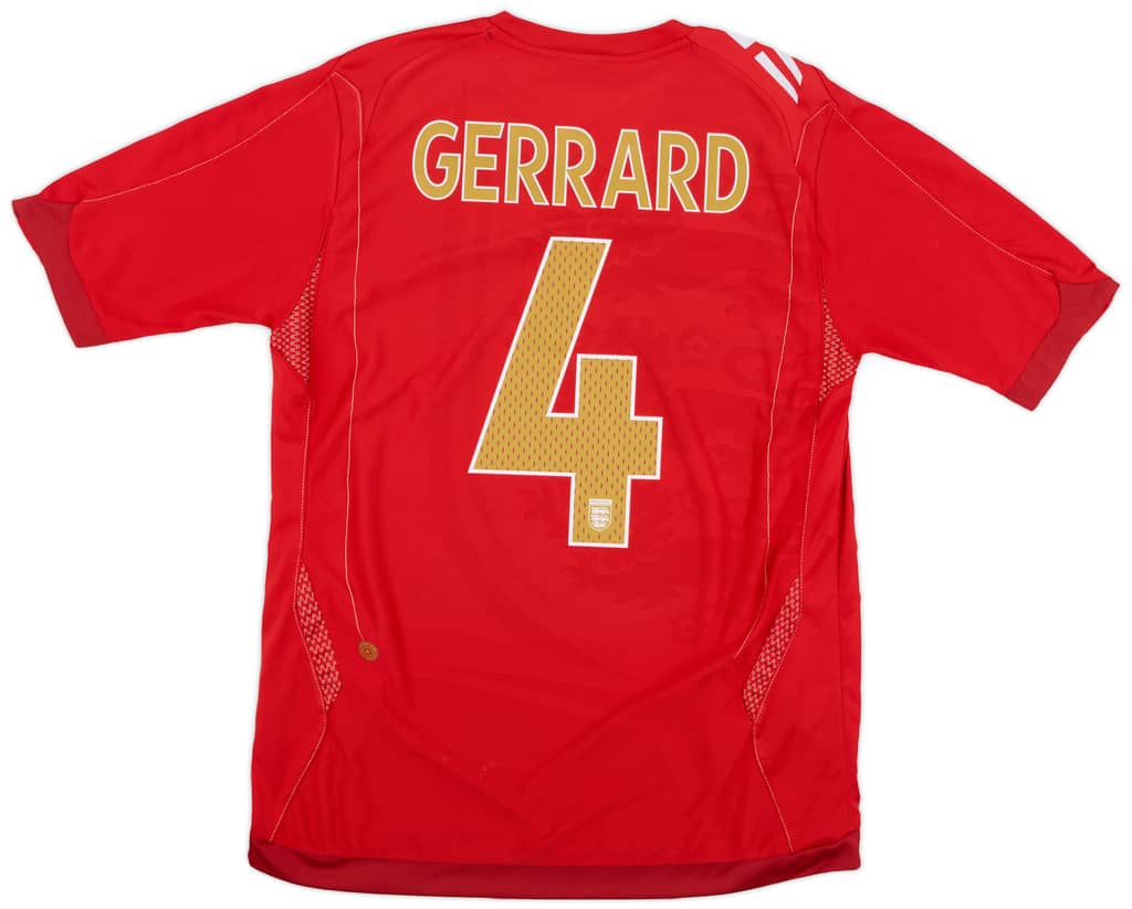 2006-08 England Away Shirt Gerrard #4 - 7/10 - (M)