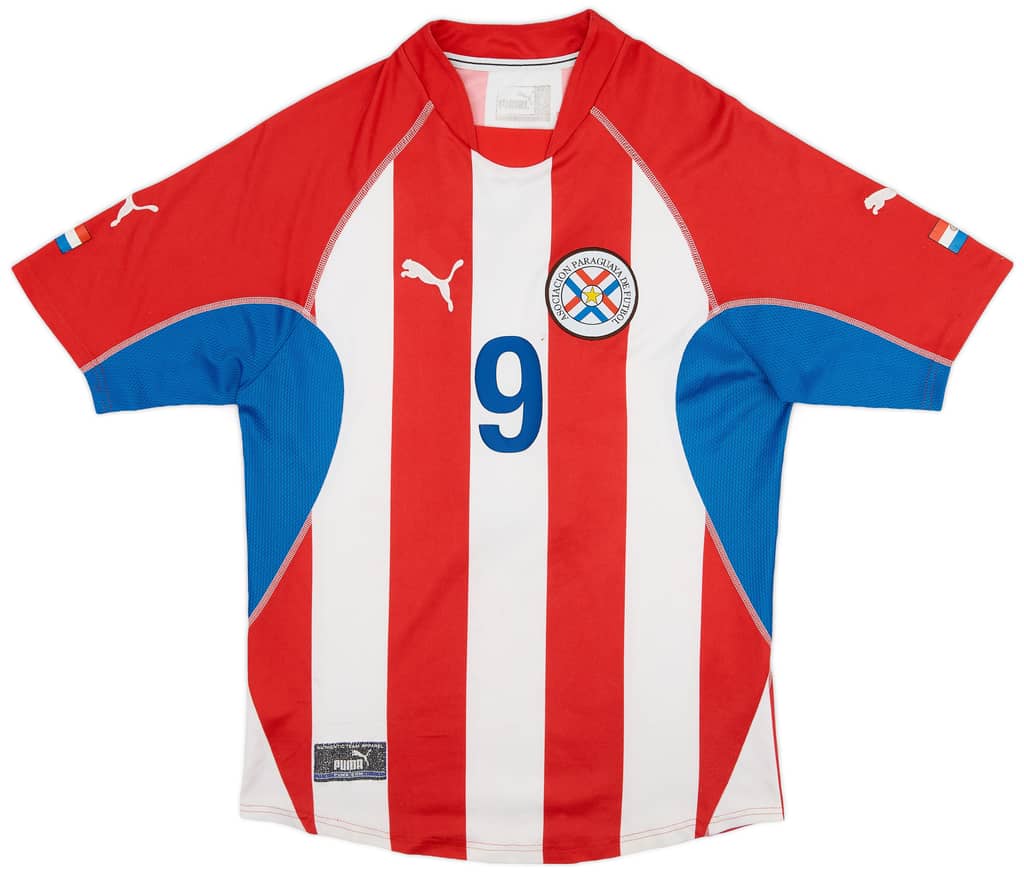 2002-04 Paraguay Home Shirt Santa Cruz #9 - 6/10 - (S)