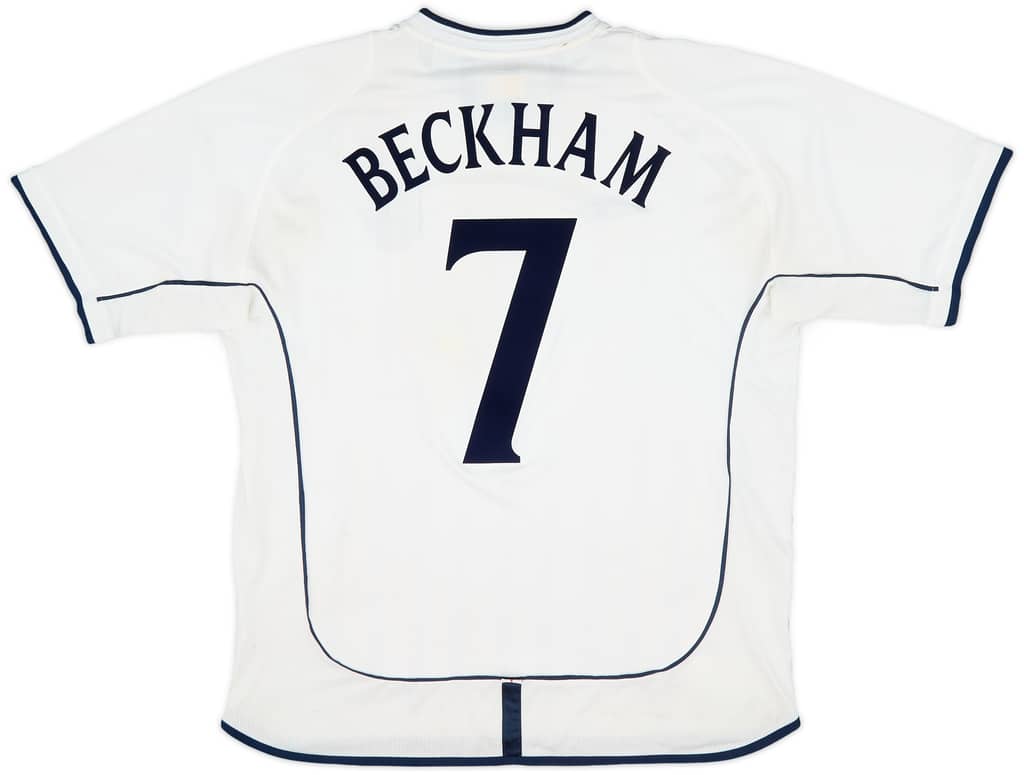 2001-03 England Home Shirt Beckham #7 - 6/10 - (XL)