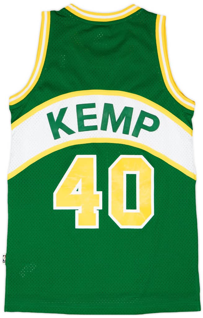 1994-95 Seattle Supersonics Kemp #40 adidas Hardwood Classics Swingman Away Jersey - 6/10 - (S)