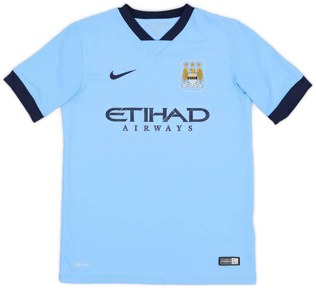 2014-15 Manchester City Home Shirt - 6/10 - (L.Boys)